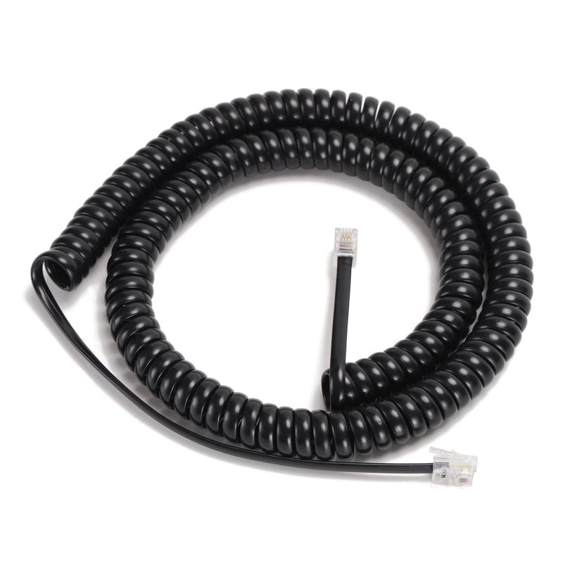Uvital 16FT Long Phone Cord for Landline(Coiled Length 2FT), 1 Pack Black Telephone Handset Cord Compatible with Cisco 6900 & 7800 & 7900 & 8800 & 8900 Series IP Phones - Image 1